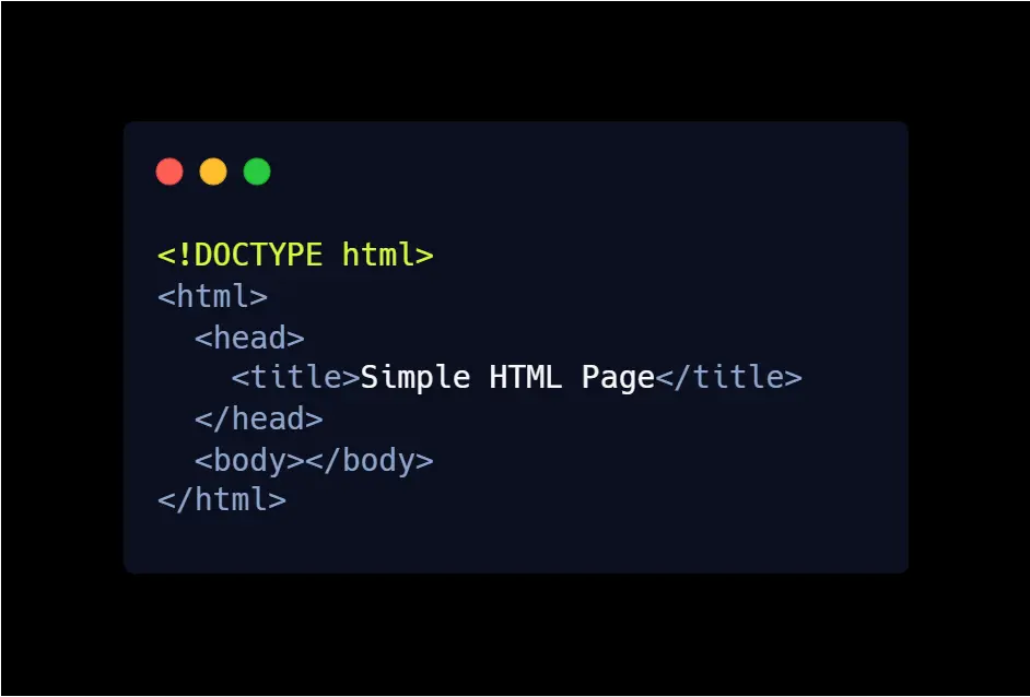 أبسط صفحة HTML